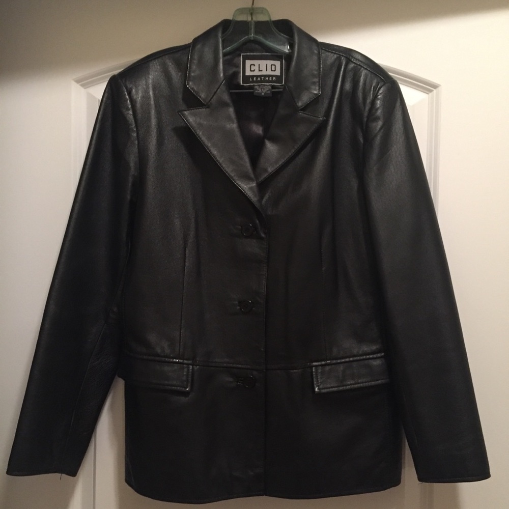 Clio Black Leather Jacket